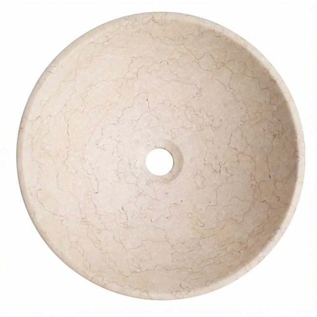 16 Inch Round Natural Galala Stone Vessel Sink  LM-W4012GL