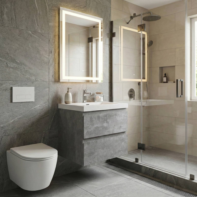 Angela 24 inch Wall-Mount Bathroom Vanity,  Maple Grey TN-AG600-CG