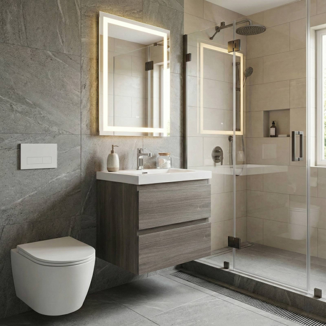 Angela 24 inc  Wall-Mount Bathroom Vanity,  Maple Grey TN-AG600-MPG