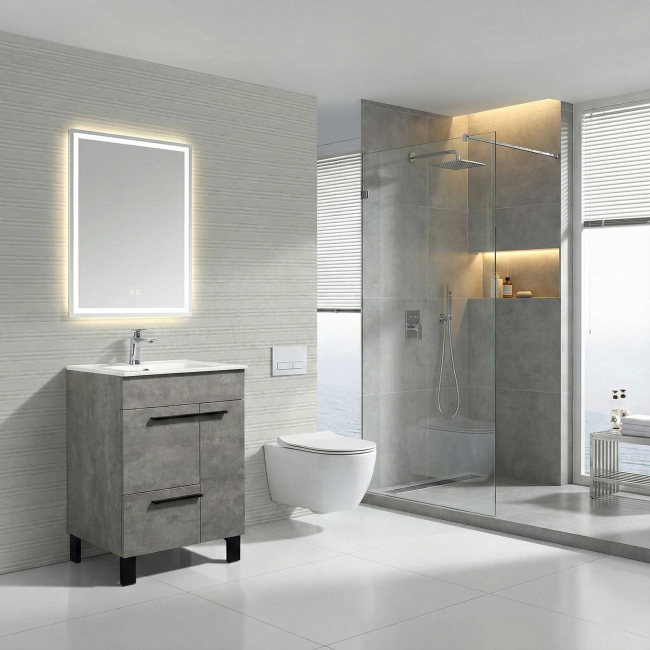 CBI Gili 24 Inch Grey Oak Modern Bathroom Vanity LS-GL24-CG