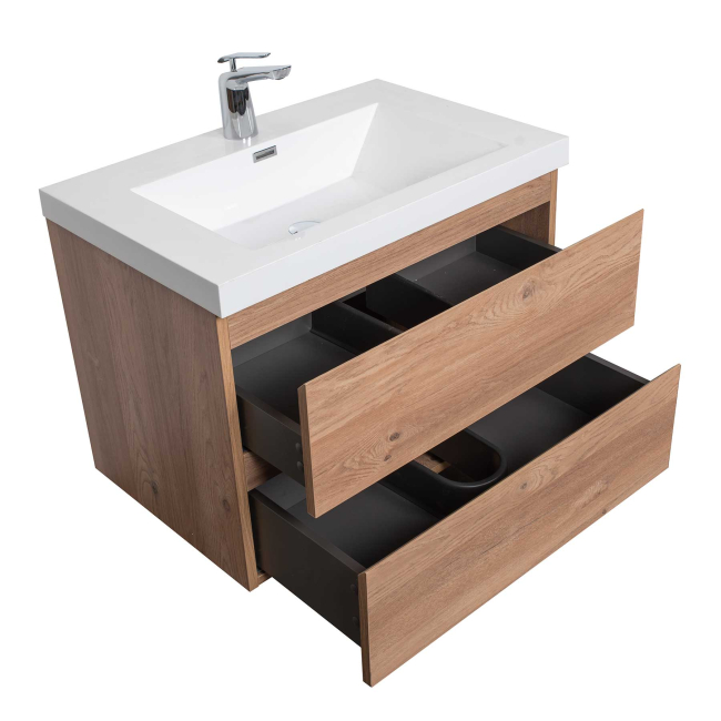 Angela 30" Wall-Mount Bathroom Vanity ,White Oak TN-AG750-RO Angela 30" Wall-Mount Bathroom Vanity ,White Oak TN-AG750-RO