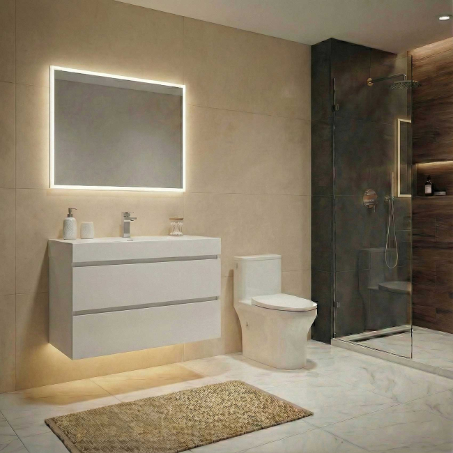 Angela 32 inch Wall-Mount Bathroom Vanity,  Gloss White TN-AG800-HGW