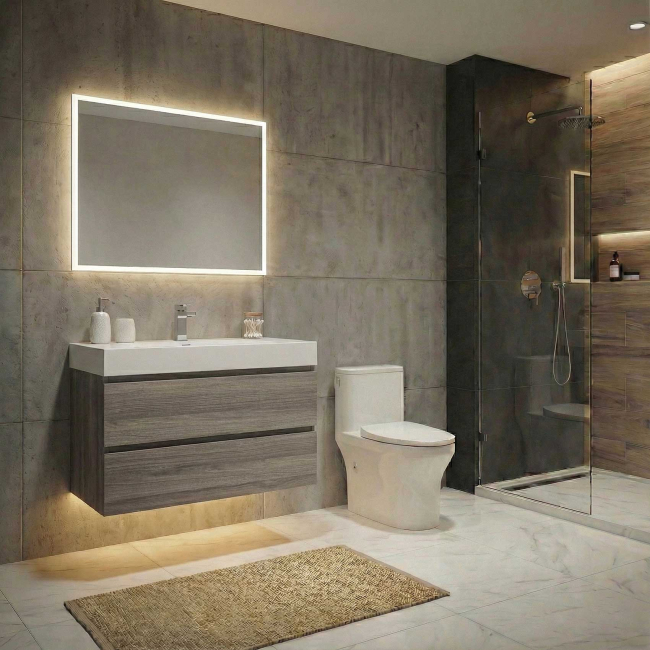 Angela 32 inch Wall-Mount Bathroom Vanity,  Maple Grey TN-AG800-MPG