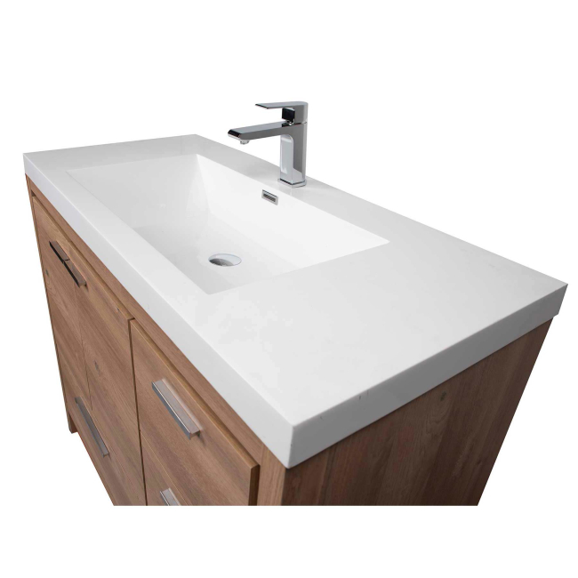 Buy CBI 42 Inch Modern Bathroom Vanity TN-LA1065R-RO, Red Oak on ConcepBaths.com