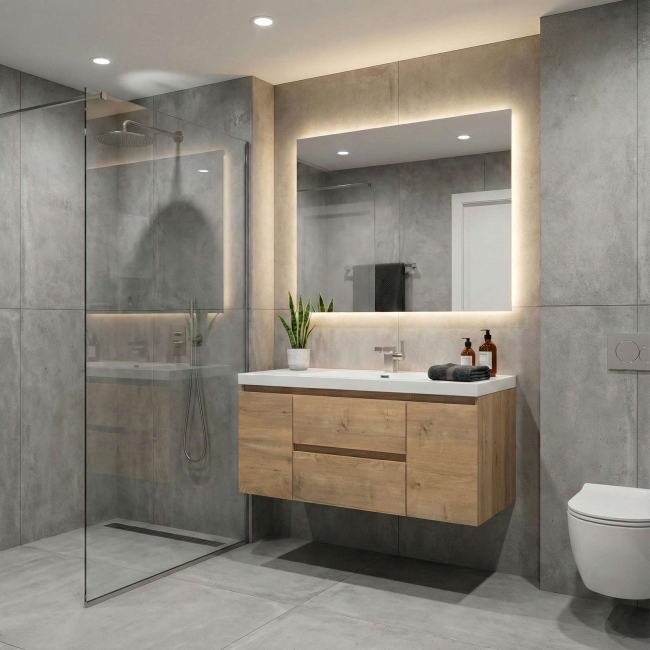 48 INch Wall Mounted Modern Single Vanity, Natural Oak TN-AG1200-NO