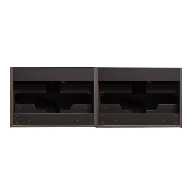 Angela 60 Contemporary Double Wall Mounted Bathroom Vanity, Red Oak TN-AG1500D-RO