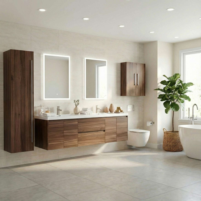 Over-the-toilet Wall Cabinet Walnut 20.5 in. W x 24.4 in. H TN-T520-SC-WN