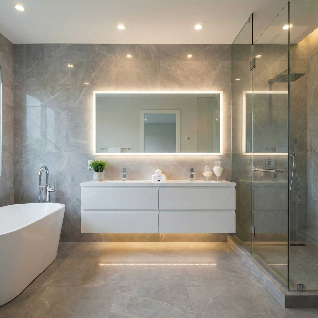 Angela 84" Contemporary Double Wall Mounted Bathroom Vanity, High Gloss White TN-AG2120-HGW