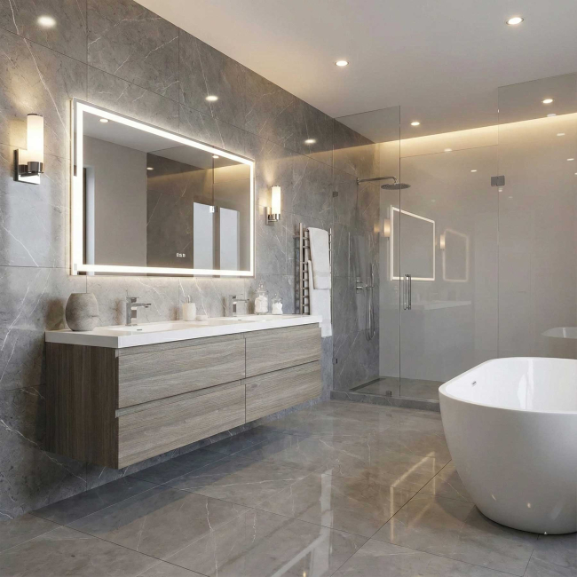 Angela 60" Contemporary Double Wall Mounted  Bathroom Vanity TN-AG1500D-MPG, Maple GreyAngela 60" Contemporary Double Wall Mounted  Bathroom Vanity TN-AG1500D-MPG, Maple Grey