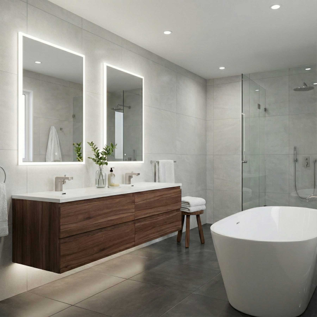 Angela 60" Wall Mounted Modern Single Vanity,  Walnut