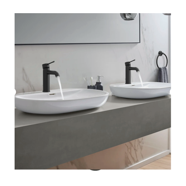 Grohe 235922431ESSENCE Single Hole Single-Handle S-Size Bathroom Faucet, 1.2 GPM (4.5 L/min) Matte Black