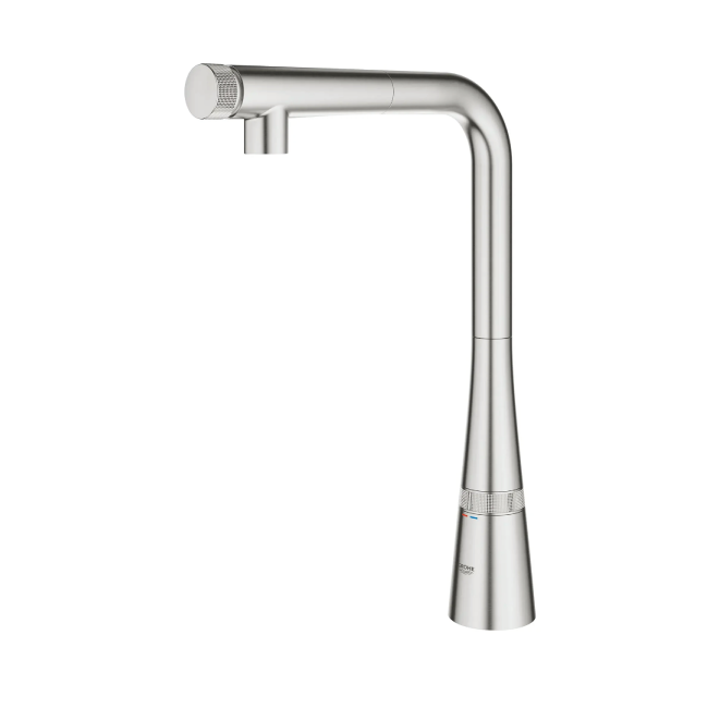 GROHE ZEDRA 31559DC2 GROHE Zedra SmartControl Pull-Out Single Spray Kitchen Faucet 1.75 GPM (6.6 L/min) GROHE SuperSteel InfinityFinish
