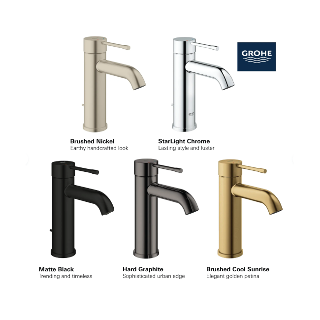 Grohe 2359200A ESSENCE Single Hole Single-Handle S-Size Bathroom Faucet, 1.2 GPM (4.5 L/min) GROHE StarLight Chrome