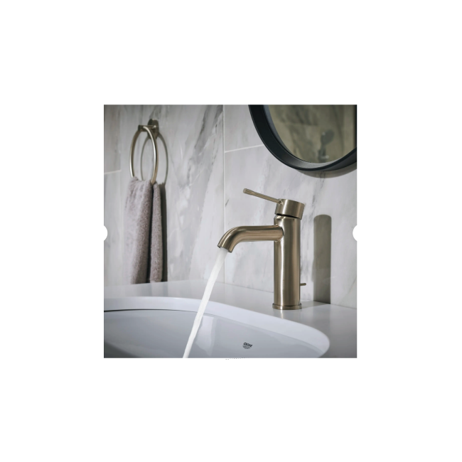 Grohe 23592ENA ESSENCE Single Hole Single-Handle S-Size Bathroom Faucet, 1.2 GPM (4.5 L/min) Brushed Nickel InfinityFinish