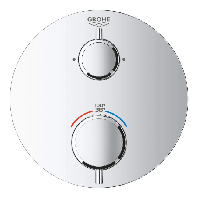 GROHE Grohtherm Two Handle Thermostatic Valve Trim in StarLight Chrome
