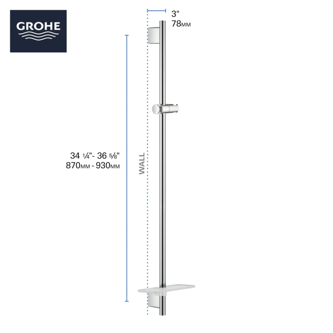 GROHE Rainshower 36" Shower Slide BarMatte Black