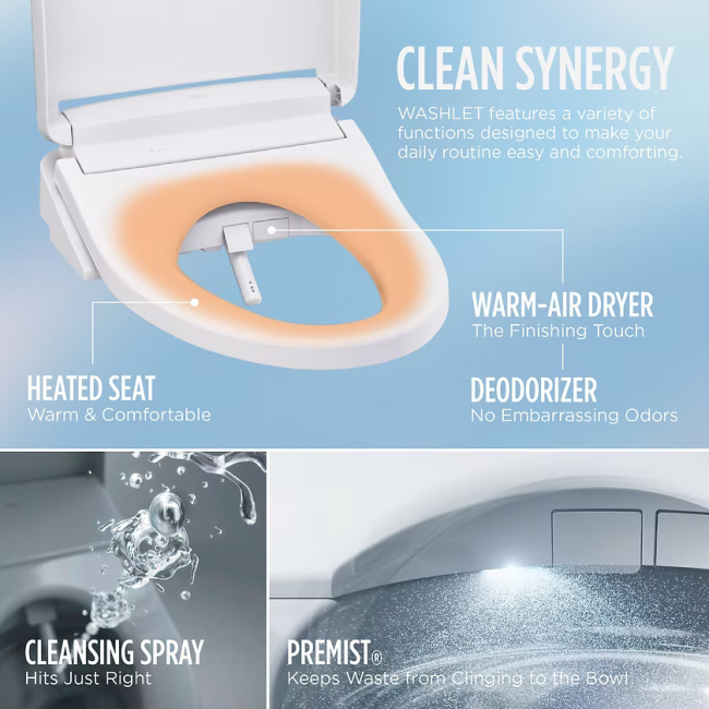 TOTO Washlet+ Aquia IV Two-piece Elongated Dual Flush 1.28 And 0.9 GPF Toilet And Washlet S5 Bidet Seat