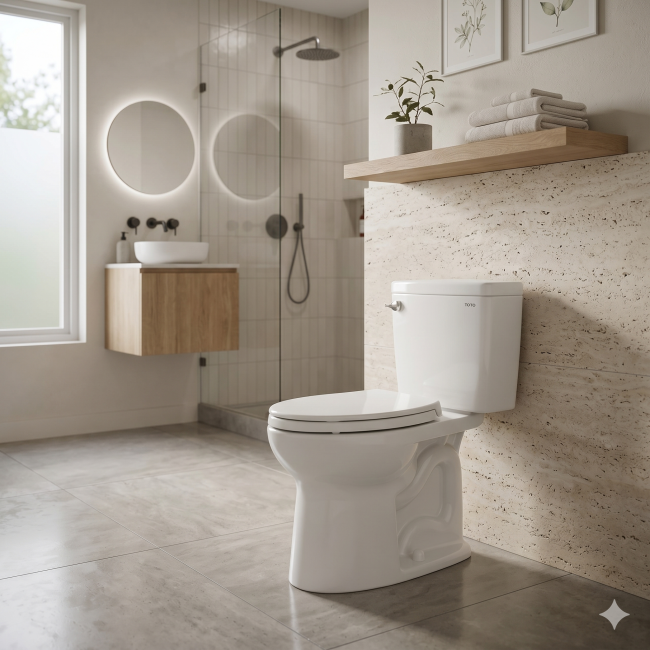 Drake Two-Piece Elongated 1.28 GPF TORNADO FLUSH Toilet with CEFIONTECT and SoftClose Seat, WASHLET+ Ready, Cotton White - MS776124CEG#01