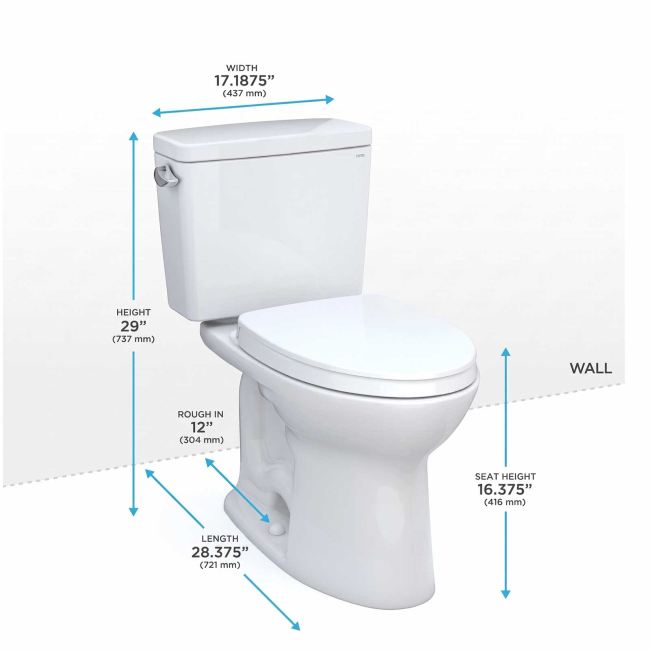 Drake Two-Piece Elongated 1.28 GPF TORNADO FLUSH Toilet with CEFIONTECT and SoftClose Seat, WASHLET+ Ready, Cotton White - MS776124CEG#01Drake Two-Piece Elongated 1.28 GPF TORNADO FLUSH Toilet with CEFIONTECT and SoftClose Seat, WASHLET+ Ready, Cotton White - MS776124CEG#01
