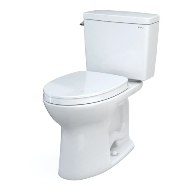 Drake Two-Piece Elongated 1.28 GPF TORNADO FLUSH Toilet with CEFIONTECT and SoftClose Seat, WASHLET+ Ready, Cotton White - MS776124CEG#01