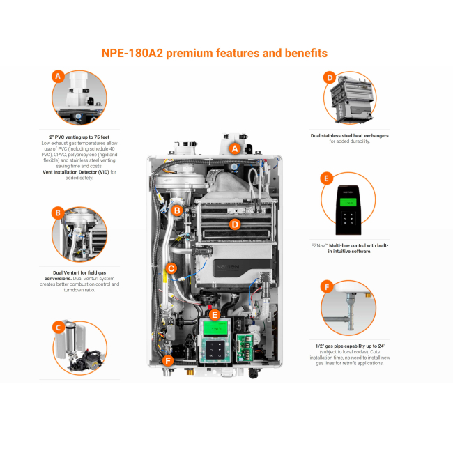 NPE-180A2 - Condensing Tankless Water Heater - 150,000 BTU