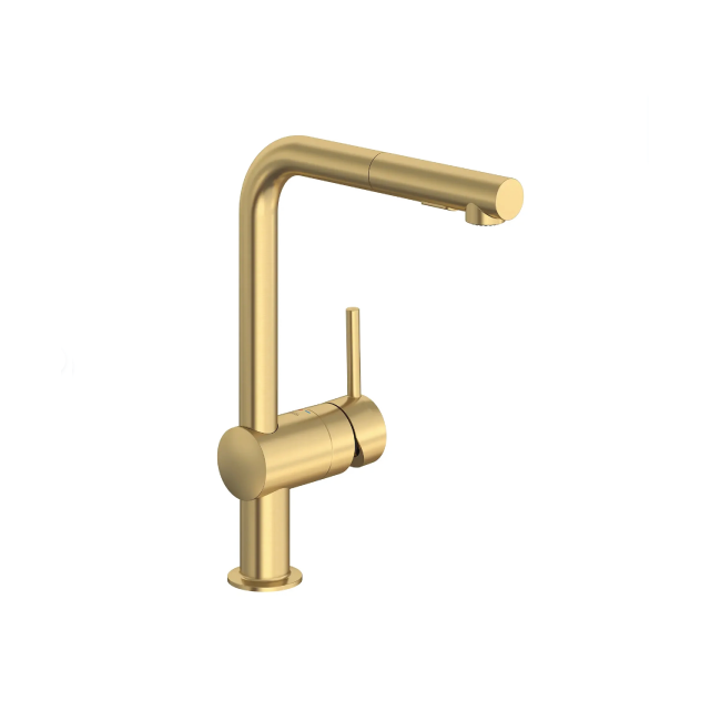 GROHE 30300GN0 MINTA SINGLE-HANDLE PULL-OUT KITCHEN FAUCET DUAL SPRAY 1.75 GPM(6.6LMIN) Brushed Cool Sunrise