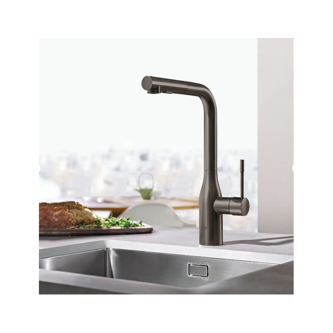 GROHE 30271A00 Essence Single-Handle Pull-Out Kitchen Faucet Dual Spray 1.75 GPM (6.6 L/min) Hard Graphite