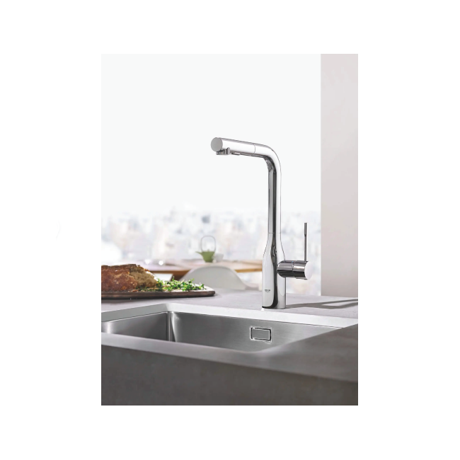 GROHE 30271000 Essence Single-Handle Pull-Out Kitchen Faucet Dual Spray 1.75 GPM (6.6 L/min) GROHE StarLight Chrome