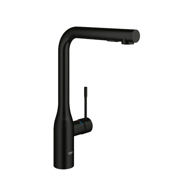 GROHE 302712430 Essence Single-Handle Pull-Out Kitchen Faucet Dual Spray 1.75 GPM (6.6 L/min) Matte Black