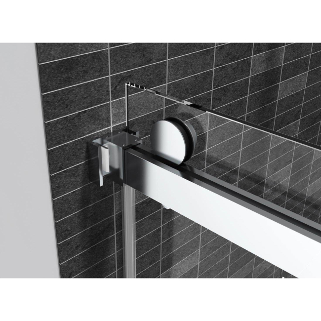 Sapphire Sliding Shower Door, W54" x H78", 3/8" thick Ultra Clear Low Iron Glass, Brushed Nickel