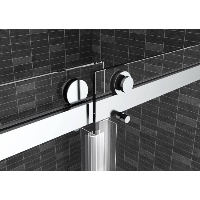 Sapphire Sliding Shower Door, W60" x H78", 3/8" thick Ultra Clear Low Iron Glass, Chrome