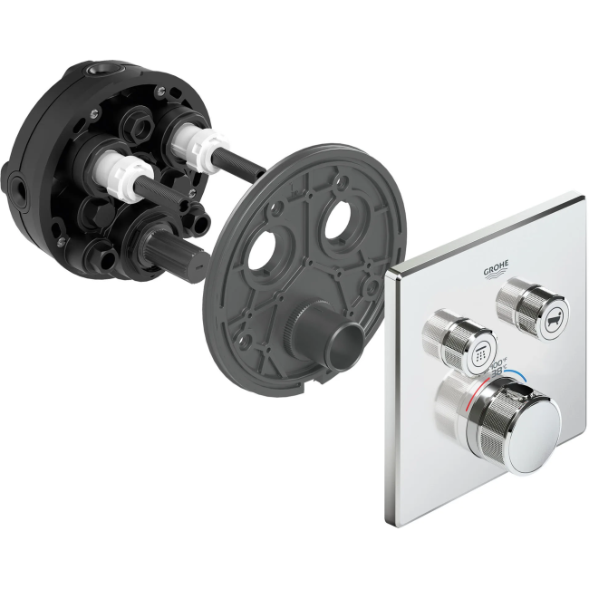 Grohe - 291412430 - GROHTHERM SMARTCONTROL Dual Function Thermostatic Valve Trim Matte Black