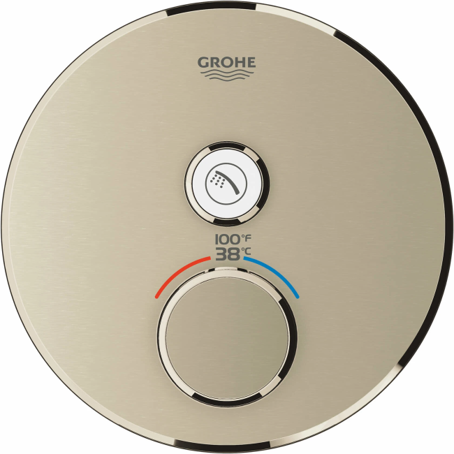 Grohe - 29136000 Grohtherm Single Function Thermostatic Valve Trim Only with Double Knob Handles and Volume Control - Less Rough In