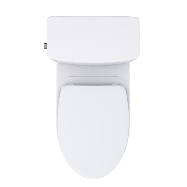 Toto MS472124CEFG#01 Glaston 1.28 GPF Two-Piece Elongated Universal Height Toilet with CEFIONTECT and SS124 SoftClose  Seat in Cotton White