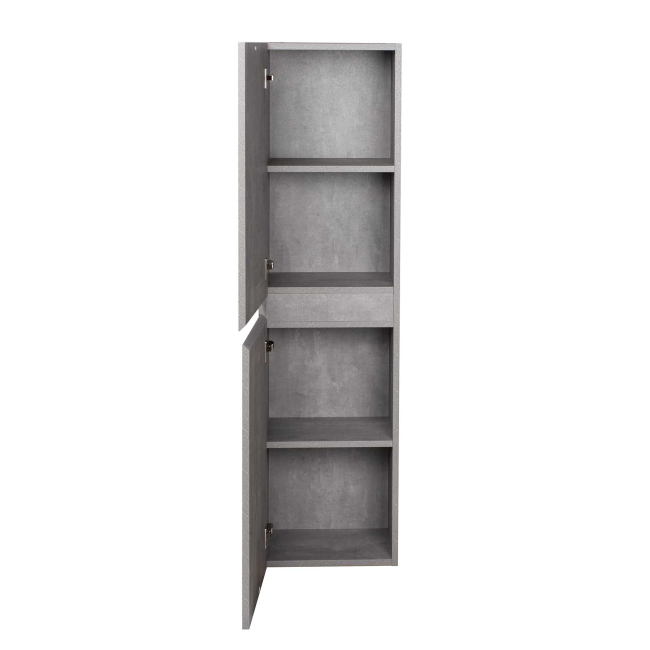 Angela 16" x 59" Wall Mounted Linen Cabinet, Cement Grey
