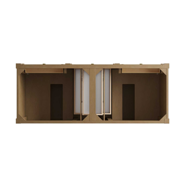 James Martin Vanities Brittany 60" Free Standing Double Basin Poplar Wood Vanity Set with Stone Composite Top and Rectangular Sinks