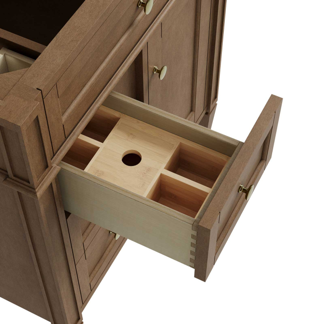 James Martin Vanities Brittany 30" Free Standing Single Basin Poplar Wood Vanity Set with Stone Composite Top and Rectangular Sink