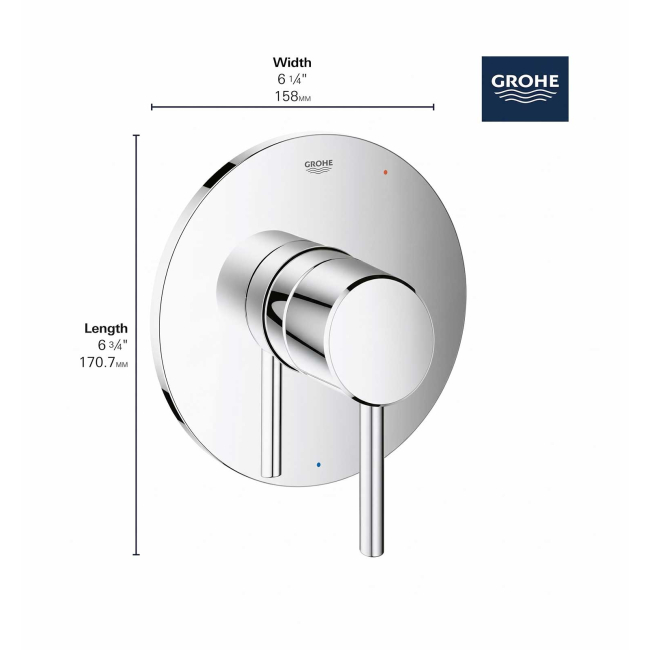 Grohe Concetto Pressure Balanced Valve Trim Only with Single Lever Handle 144682431