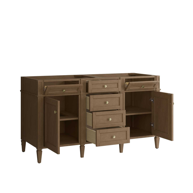 James Martin Vanities Brittany 60" Free Standing Double Basin Poplar Wood Vanity Set with Stone Composite Top and Rectangular SinksJames Martin Vanities Brittany 60" Free Standing Double Basin Poplar Wood Vanity Set with Stone Composite Top and Rectangular Sinks