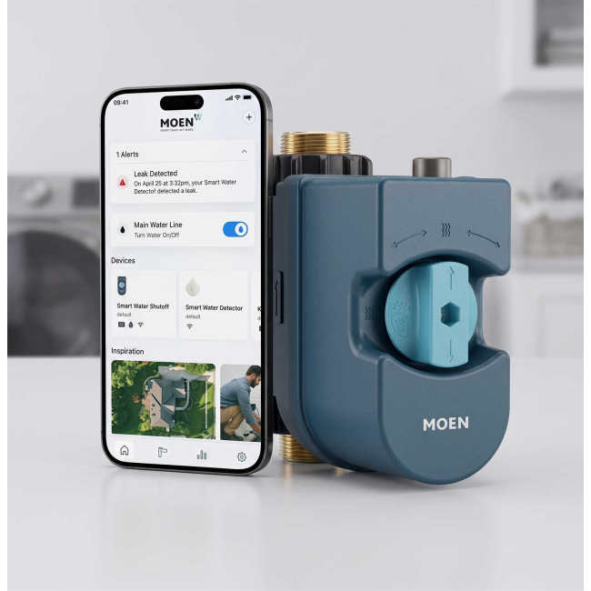 Moen Flo by Moen 3/4" in. Smart Water Shutoff with Water Monitoring and Remote Automatic Shutoff