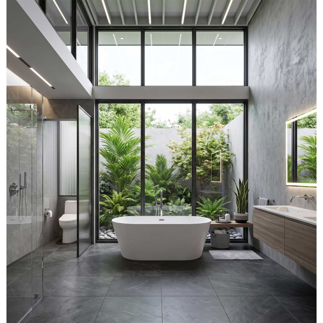 Oasis Acrylic Freestanding Soaking Bathtub  59" x 31.5"