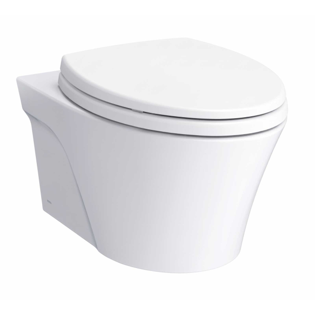 TOTO AP Wall Mounted Elongated Chair Height Toilet Bowl Only with Washlet+ and CeFiONtect - Less Seat