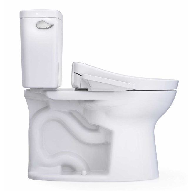TOTO Drake Washlet+ Two-piece Elongated 1.28 GPF Universal Height Tornado Flush Toilet With S2 Bidet Seat