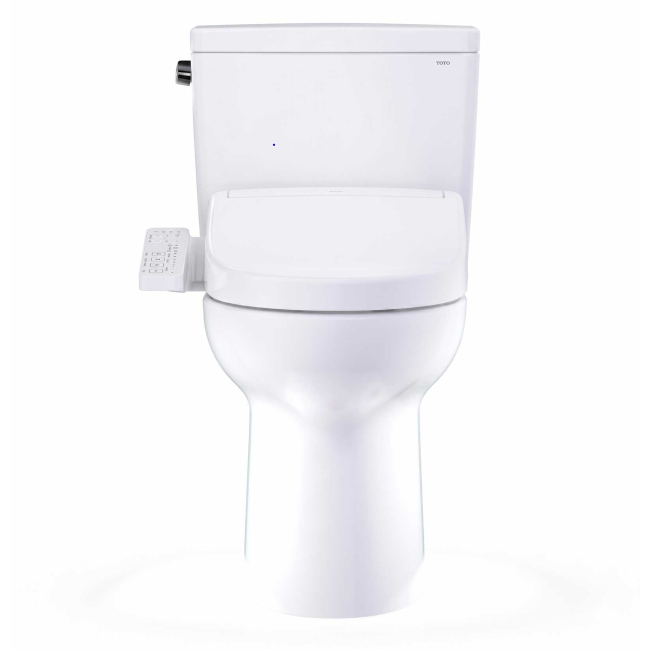 TOTO Drake Washlet+ Two-piece Elongated 1.28 GPF Universal Height Tornado Flush Toilet With S2 Bidet Seat