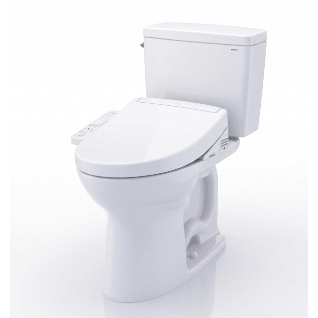 TOTO Drake Washlet+ Two-piece Elongated 1.28 GPF Universal Height Tornado Flush Toilet With S2 Bidet Seat