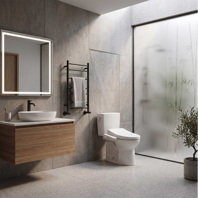 TOTO Drake Washlet+ Two-piece Elongated 1.28 GPF Universal Height Tornado Flush Toilet With S2 Bidet Seat