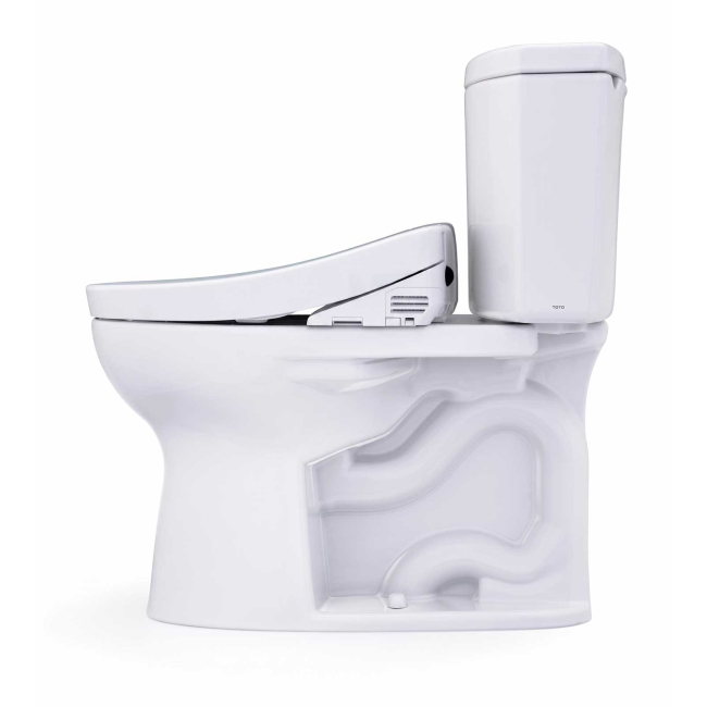 TOTO Washlet+ Drake II Two-piece Elongated 1.28 GPF Toilet And Washlet+ S5 Bidet Seat