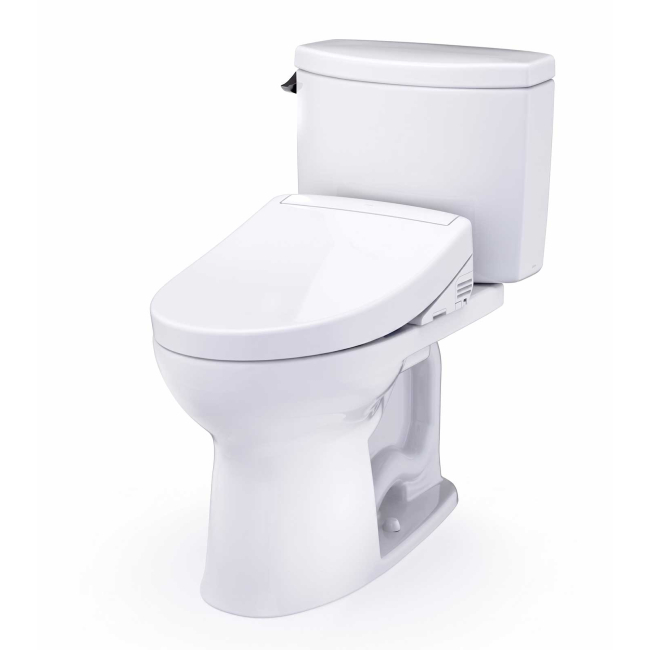 TOTO Washlet+ Drake II Two-piece Elongated 1.28 GPF Toilet And Washlet+ S5 Bidet Seat