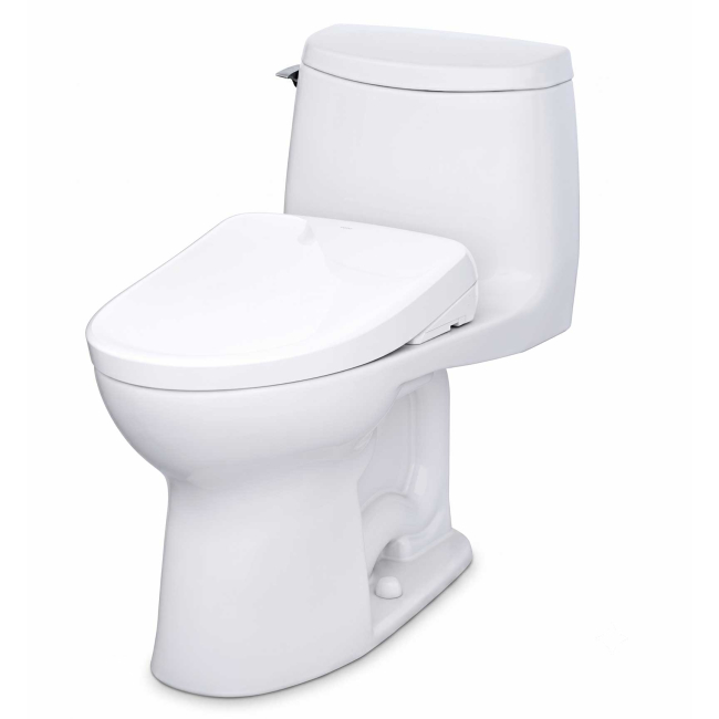TOTO UltraMax II 1 GPF One Piece Elongated Chair Height Toilet with Washlet+ S7 Bidet Seat, Tornado Flush, CEFIONTECT Glaze, EWATER+, PREMIST, and Light