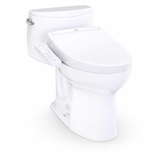TOTO Ultramax 1.28 GPF One Piece Elongated Toilet with Left Hand Lever - Bidet Seat Included